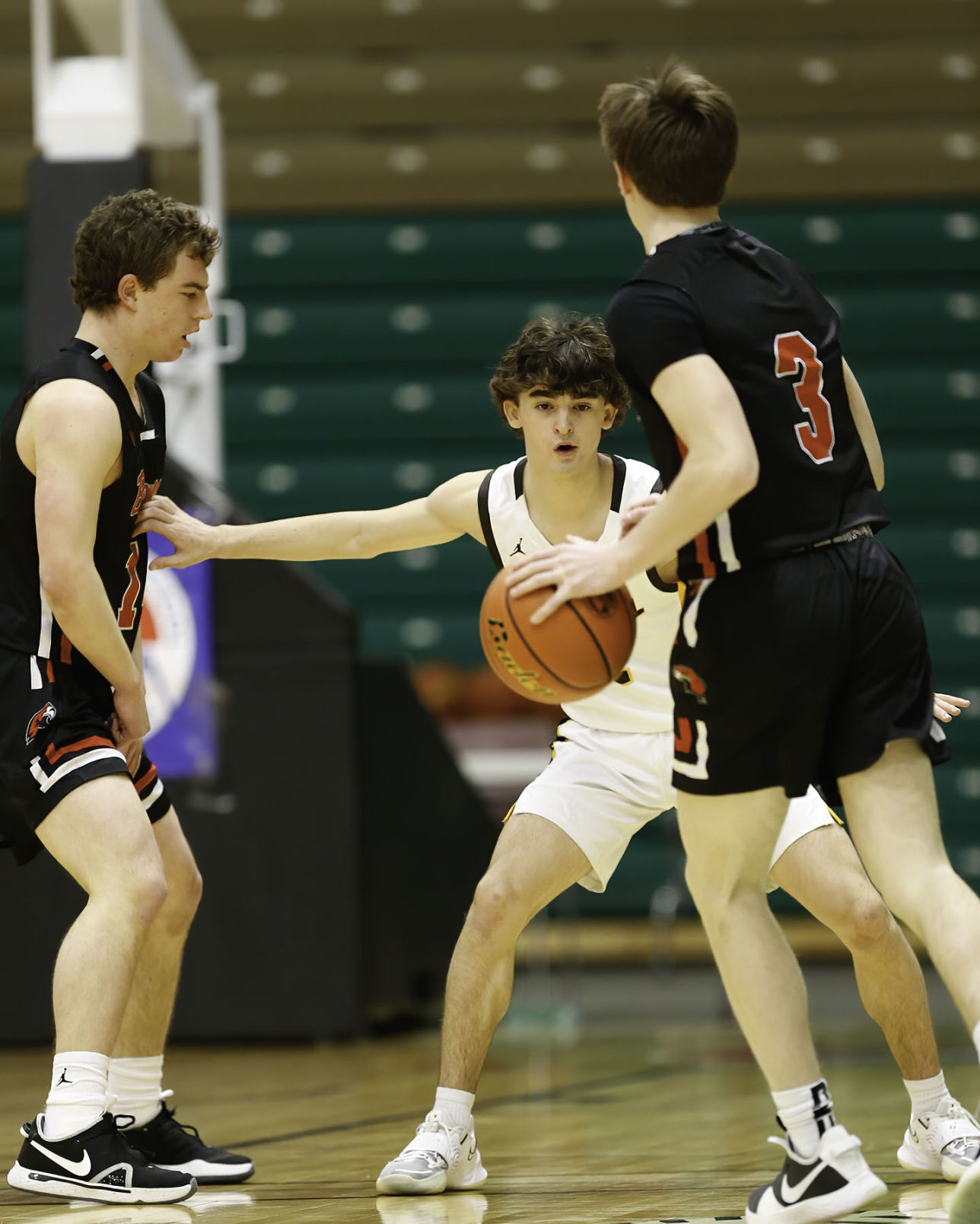 Class AA boys Helena Capital's Trysten Mooney and Bozeman's Bryson Zanto